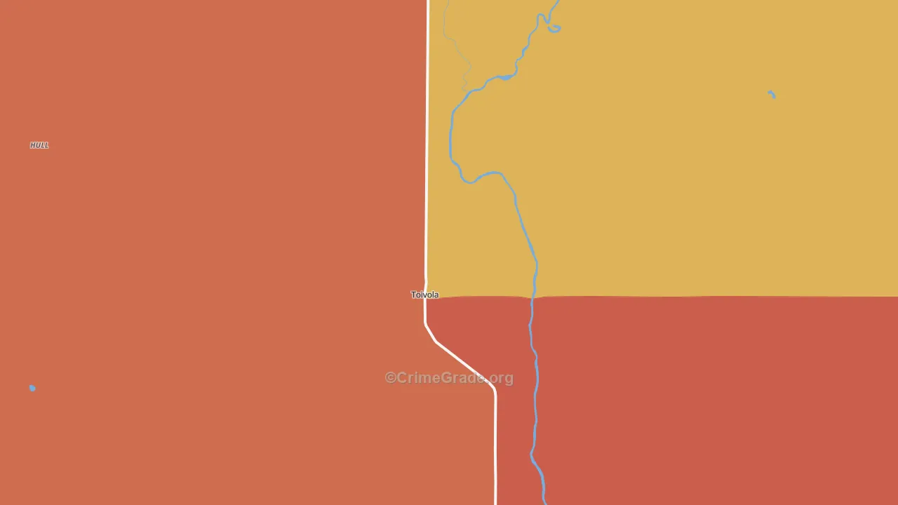 Toivola, MN Map of Arson Rates