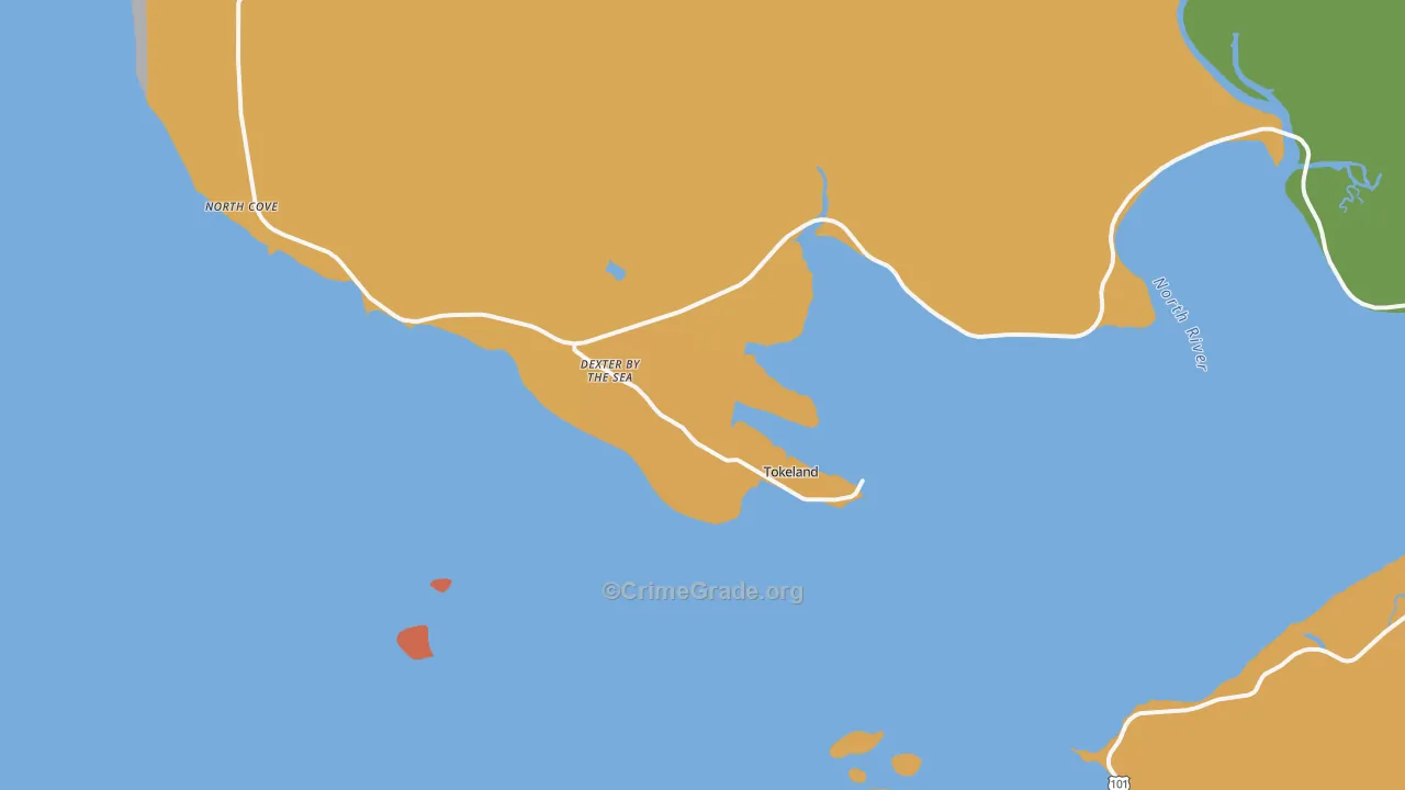 Tokeland, WA Map of Arson Rates