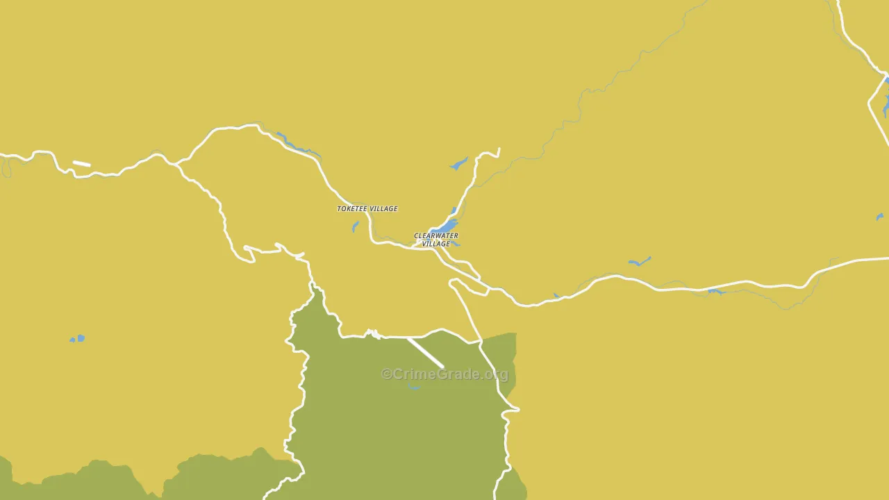 Toketee Falls, OR Map of Arson Rates