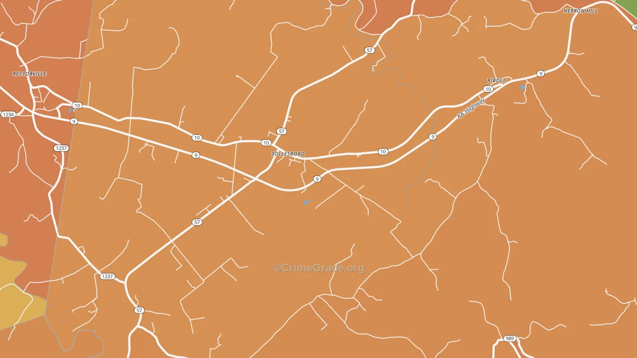 Tollesboro, KY Map of Arson Rates