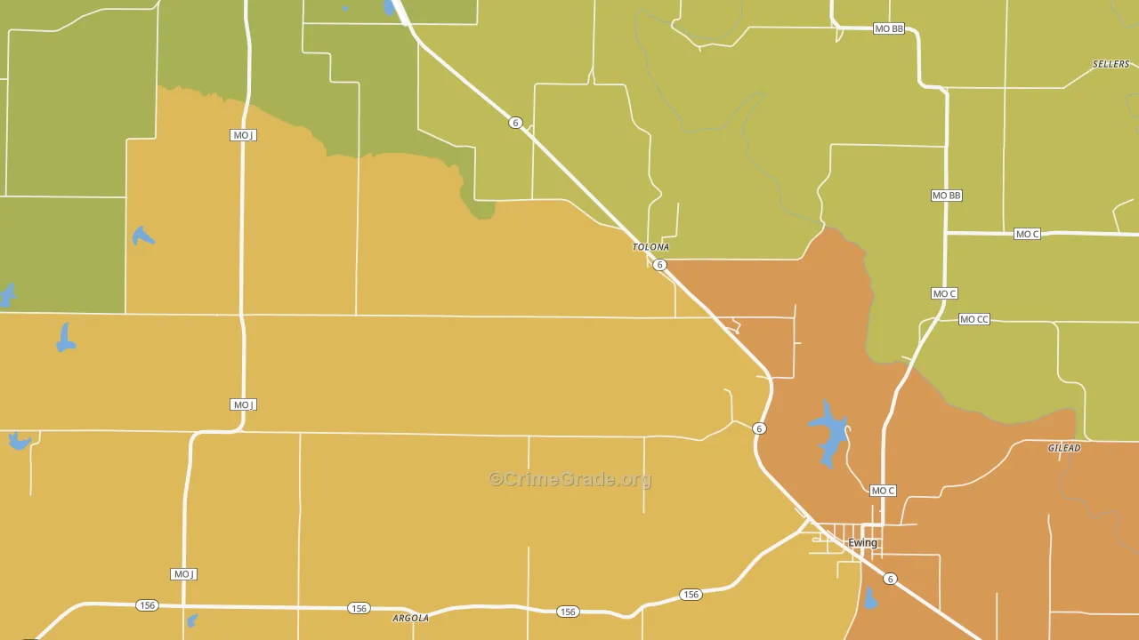 Tolona, MO Map of Arson Rates
