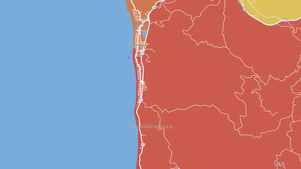 Tolovana Park, OR Map of Arson Rates