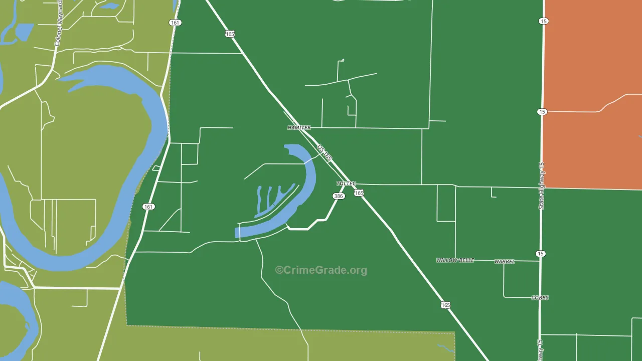 Toltec, AR Map of Arson Rates