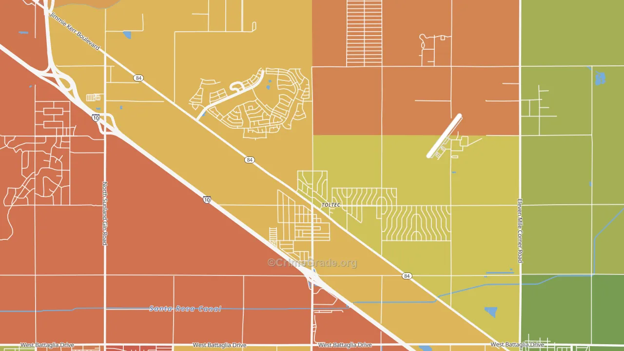 Toltec, AZ Map of Arson Rates