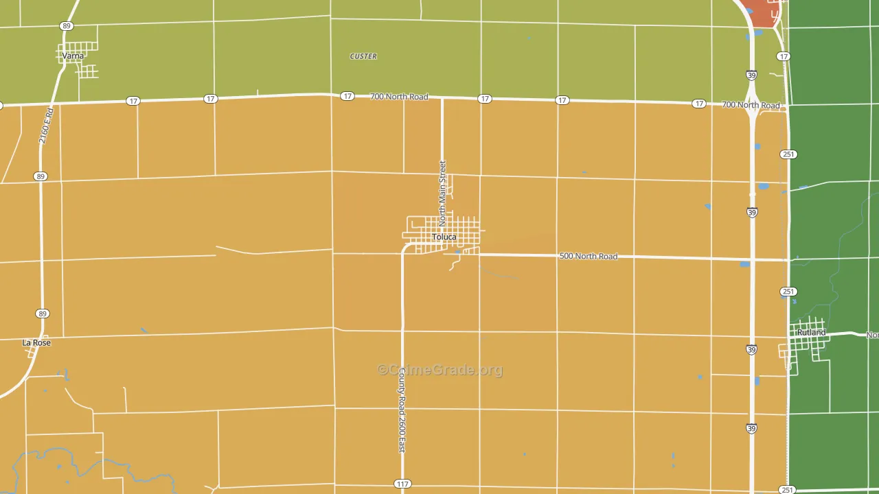 Toluca, IL Map of Arson Rates