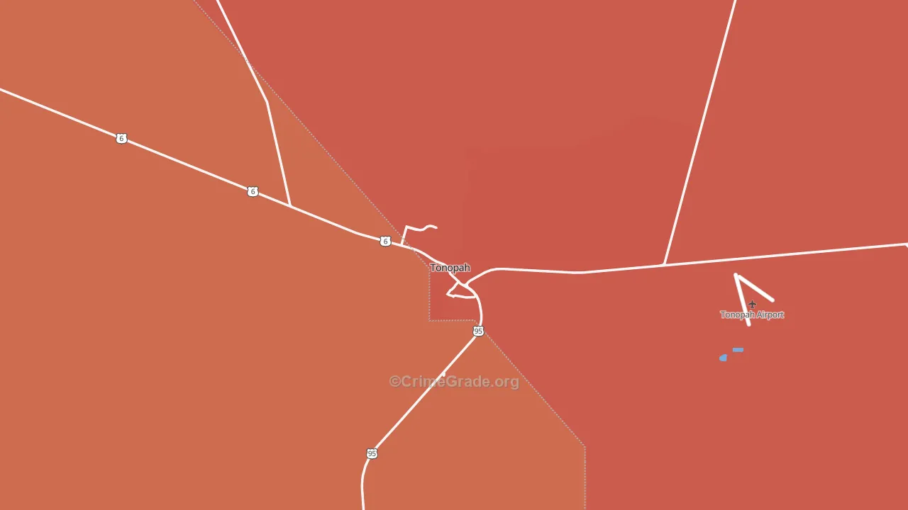 Tonopah, NV Map of Arson Rates