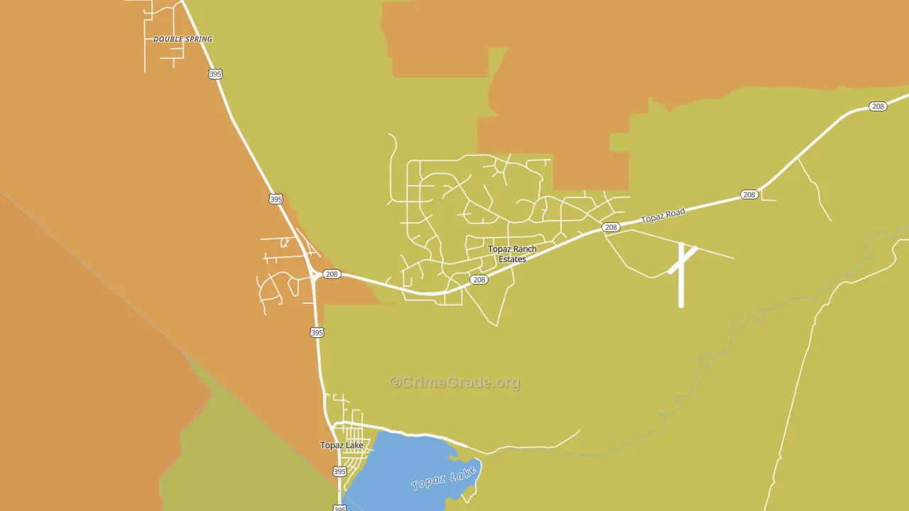 Topaz Lake, NV Map of Arson Rates