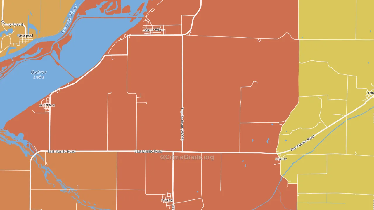 Topeka, IL Map of Arson Rates