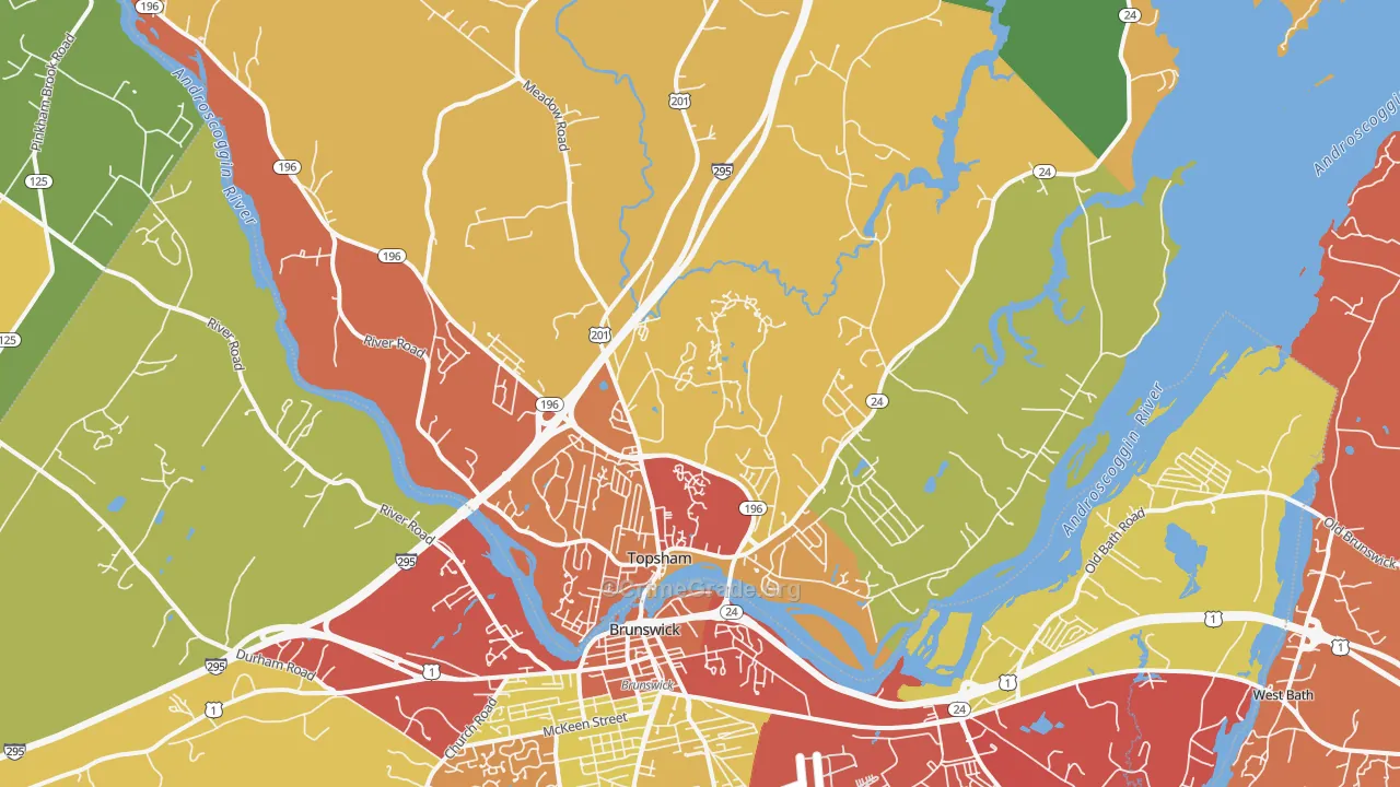 Topsham, ME Map of Arson Rates