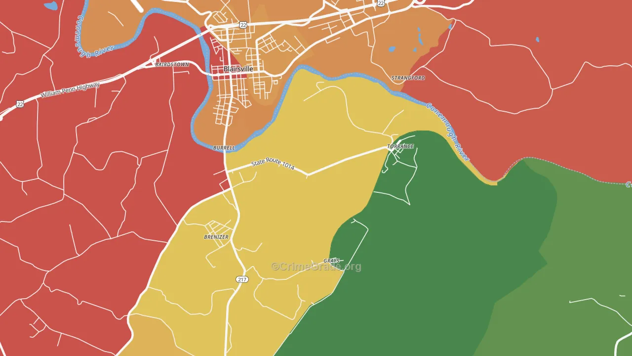 Torrance, PA Map of Arson Rates
