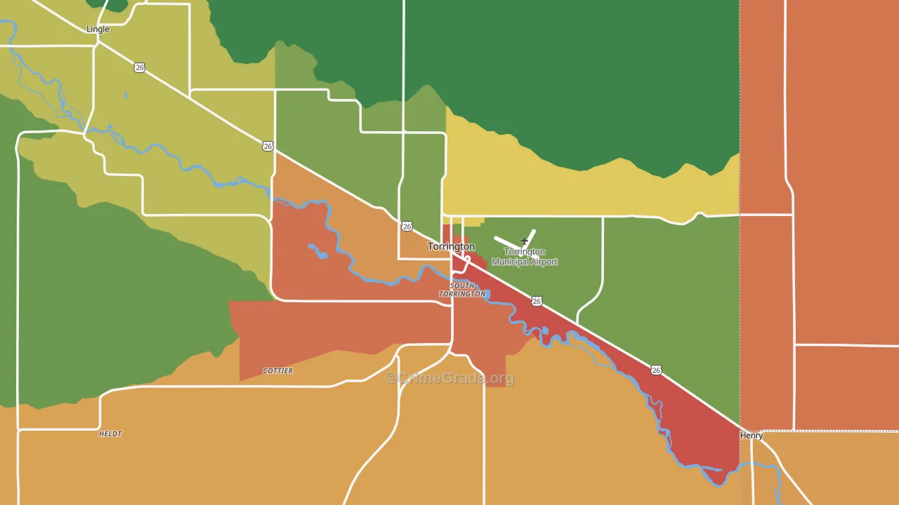 Torrington, WY Map of Arson Rates