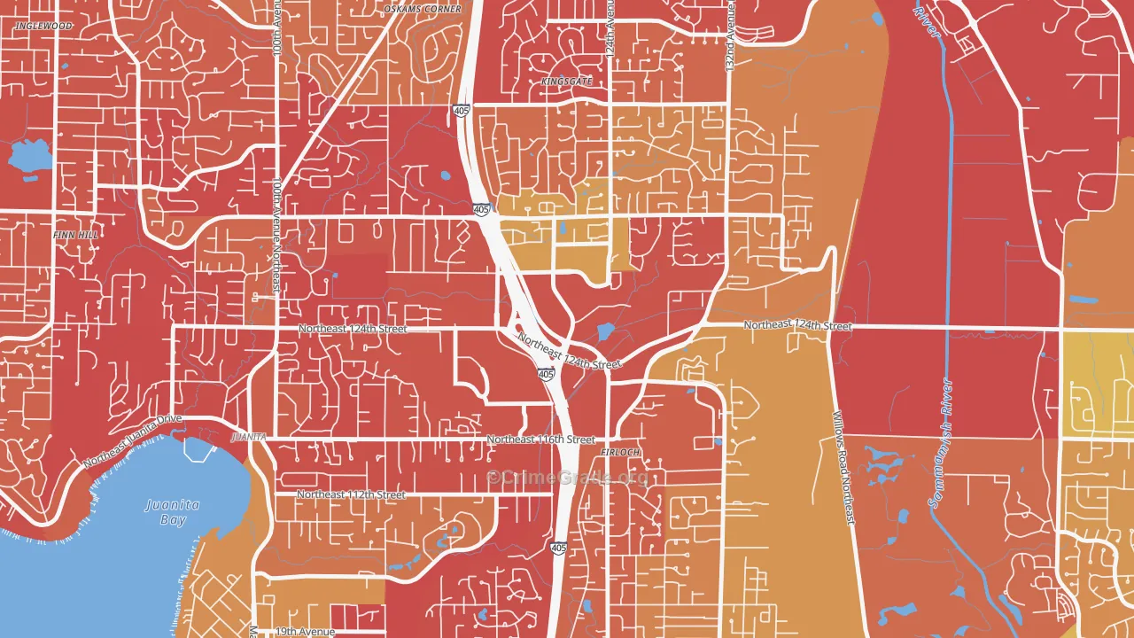 Totem Lake, Kirkland, WA Map of Arson Rates