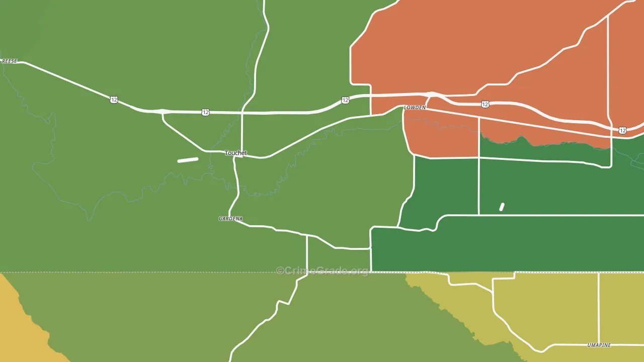Touchet, WA Map of Arson Rates