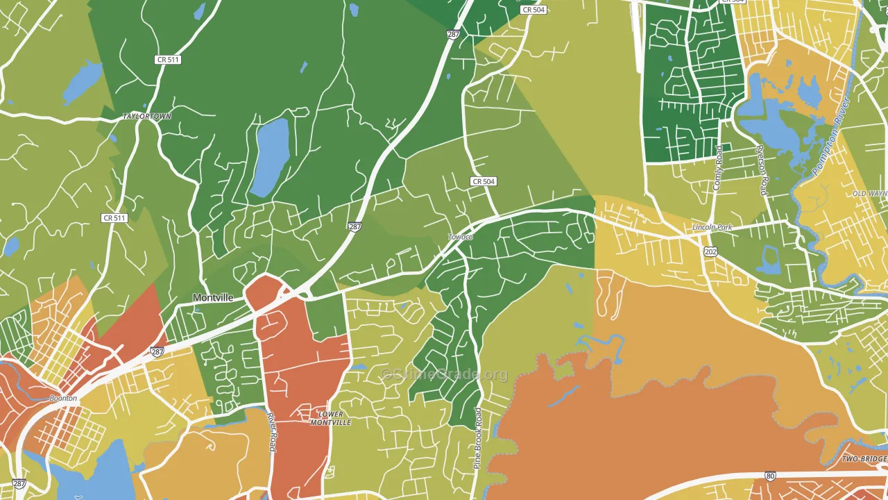 Towaco, NJ Map of Arson Rates