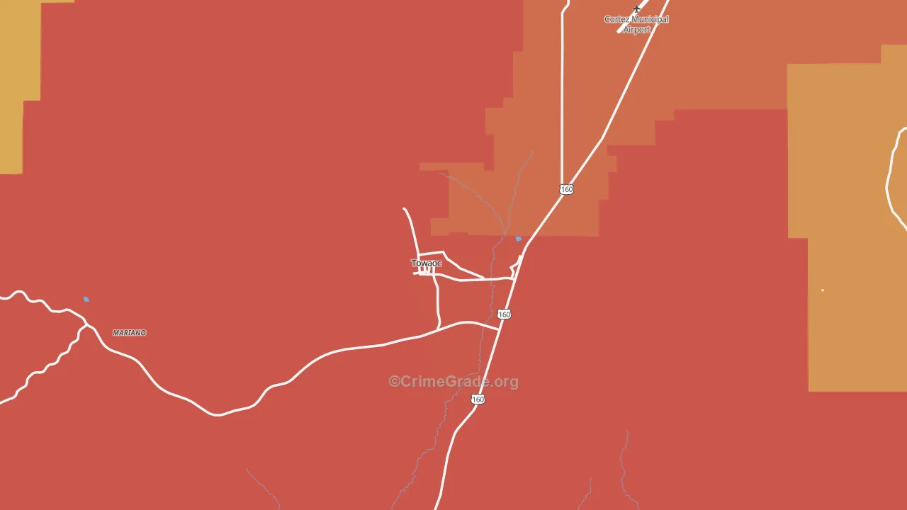 Towaoc, CO Map of Arson Rates
