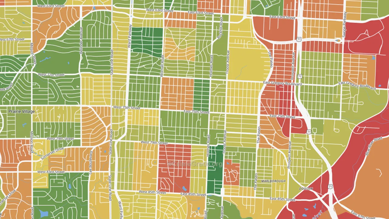 Tower Homes, Kansas City, MO Map of Arson Rates