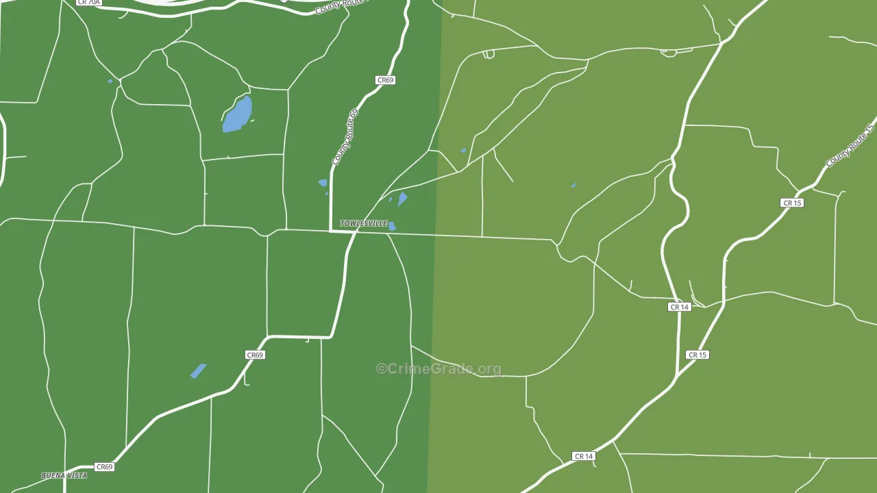 Towlesville, NY Map of Arson Rates