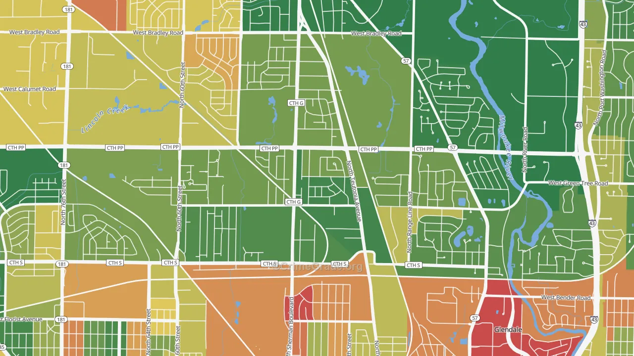 Town and Country Manor, Milwaukee, WI Map of Arson Rates