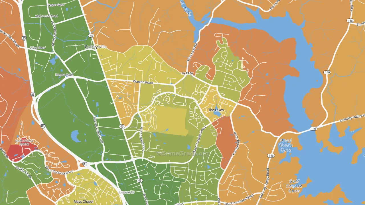 Town and Country North, Cockeysville, MD Map of Arson Rates