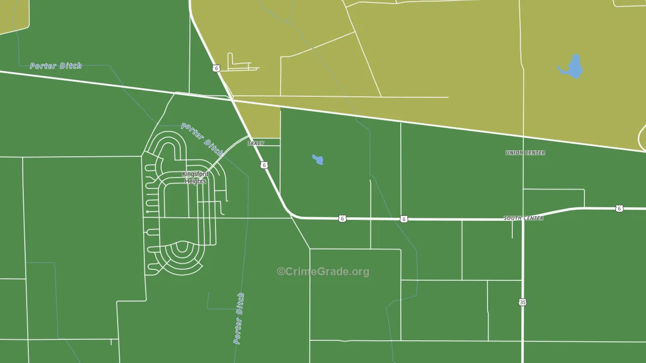 Tracy, IN Map of Arson Rates