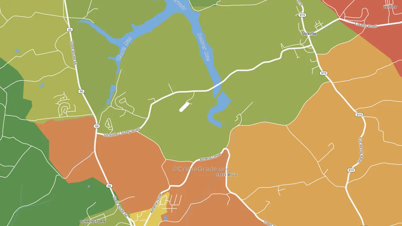 Trees Mills, PA Map of Arson Rates