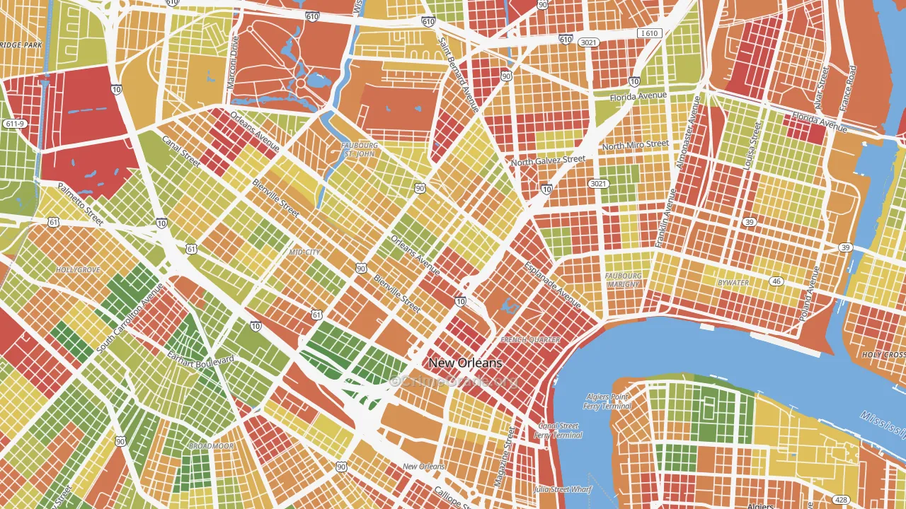 Treme' Lafitte, New Orleans, LA Map of Arson Rates