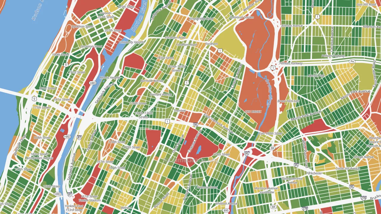 Tremont, Bronx, NY Map of Arson Rates
