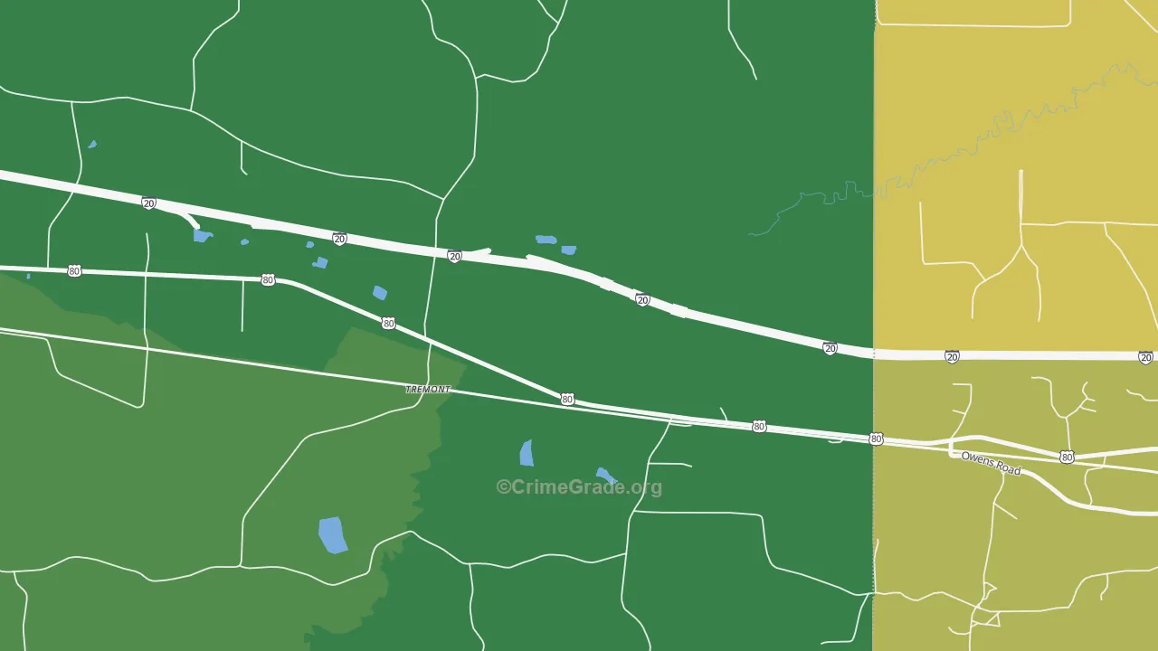 Tremont, LA Map of Arson Rates
