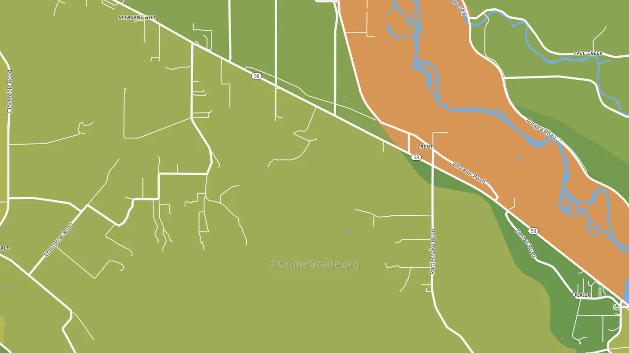 Trent, OR Map of Arson Rates