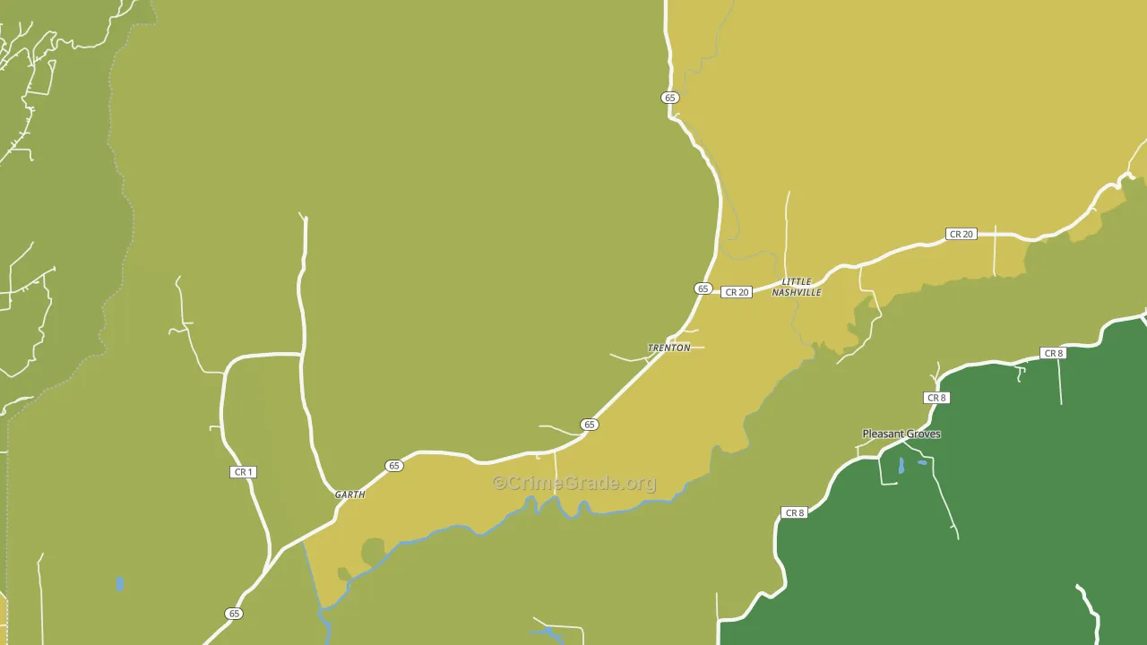 Trenton, AL Map of Arson Rates