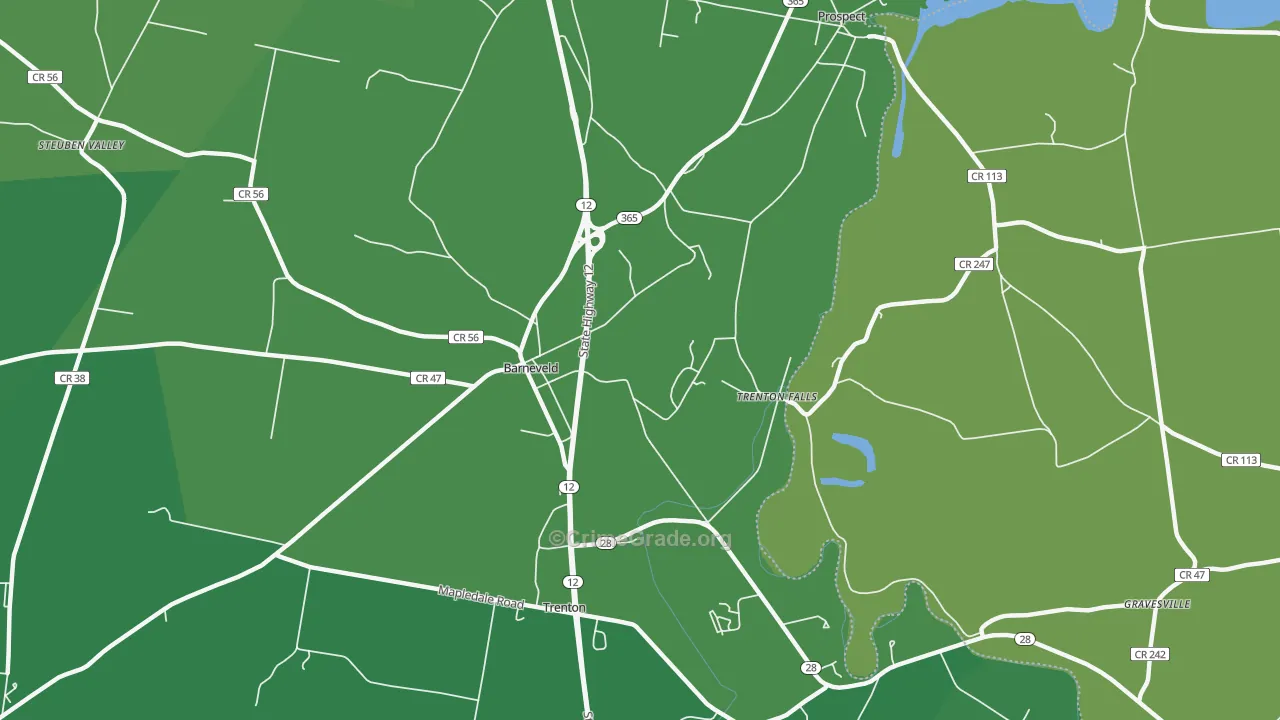 Trenton Falls, NY Map of Arson Rates