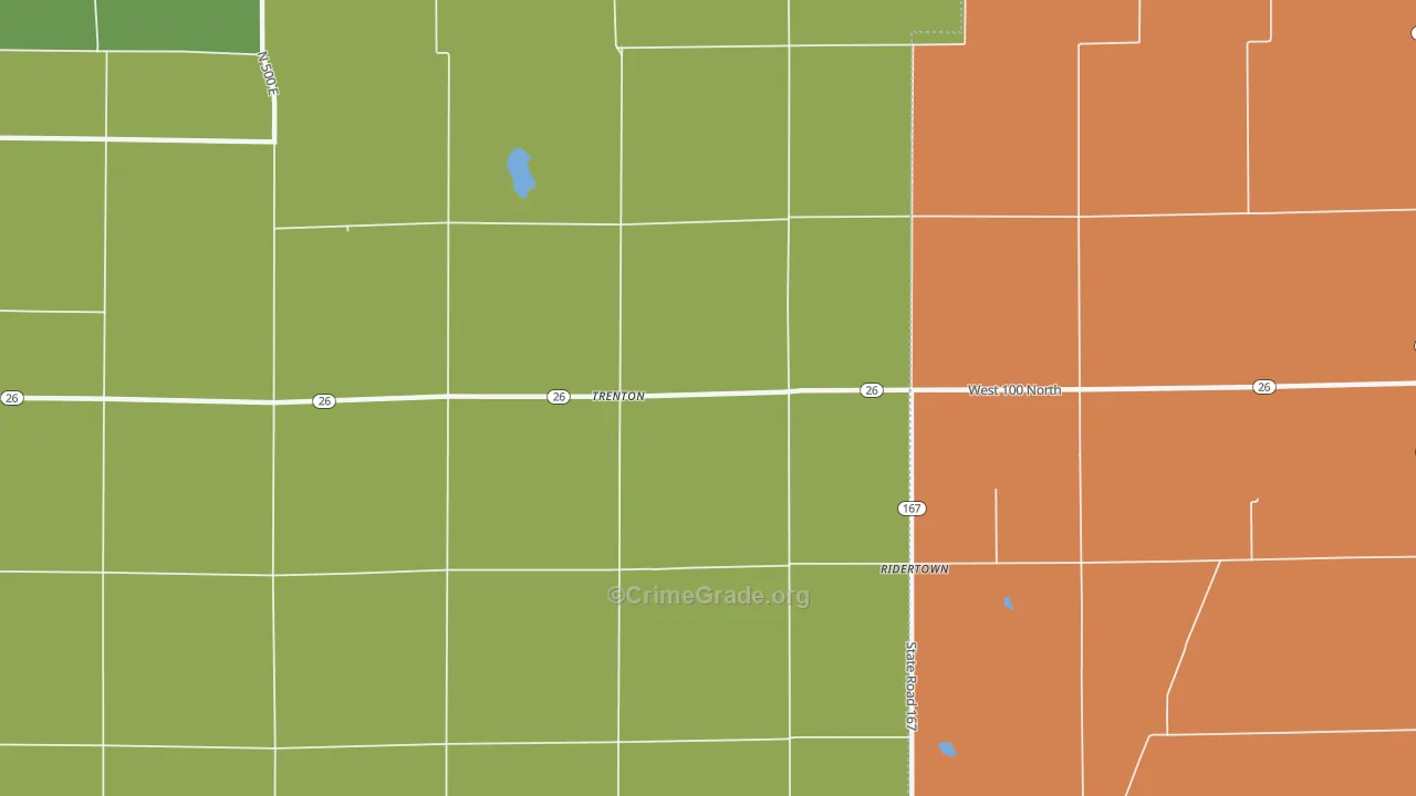 Trenton, IN Map of Arson Rates