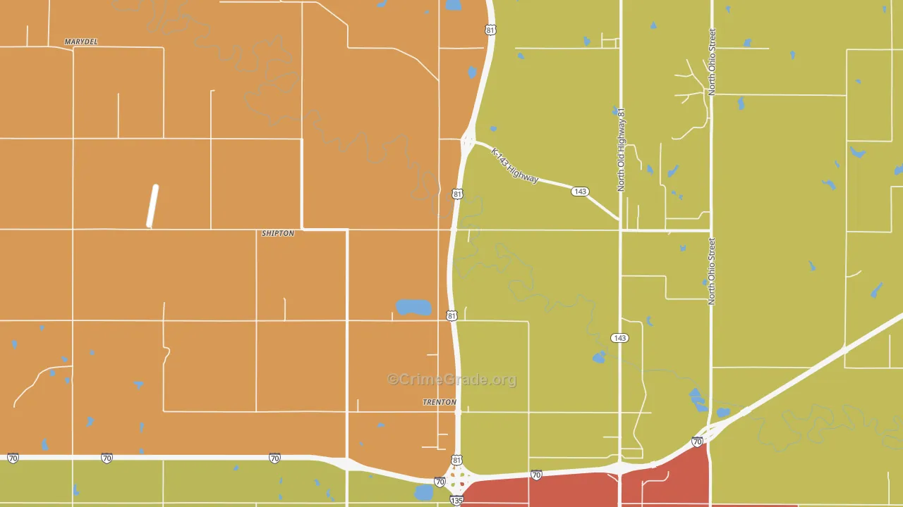 Trenton, KS Map of Arson Rates