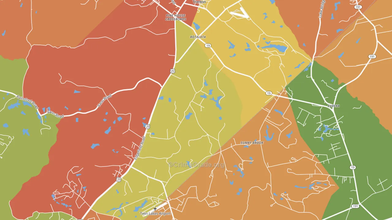 Trenton, SC Map of Arson Rates
