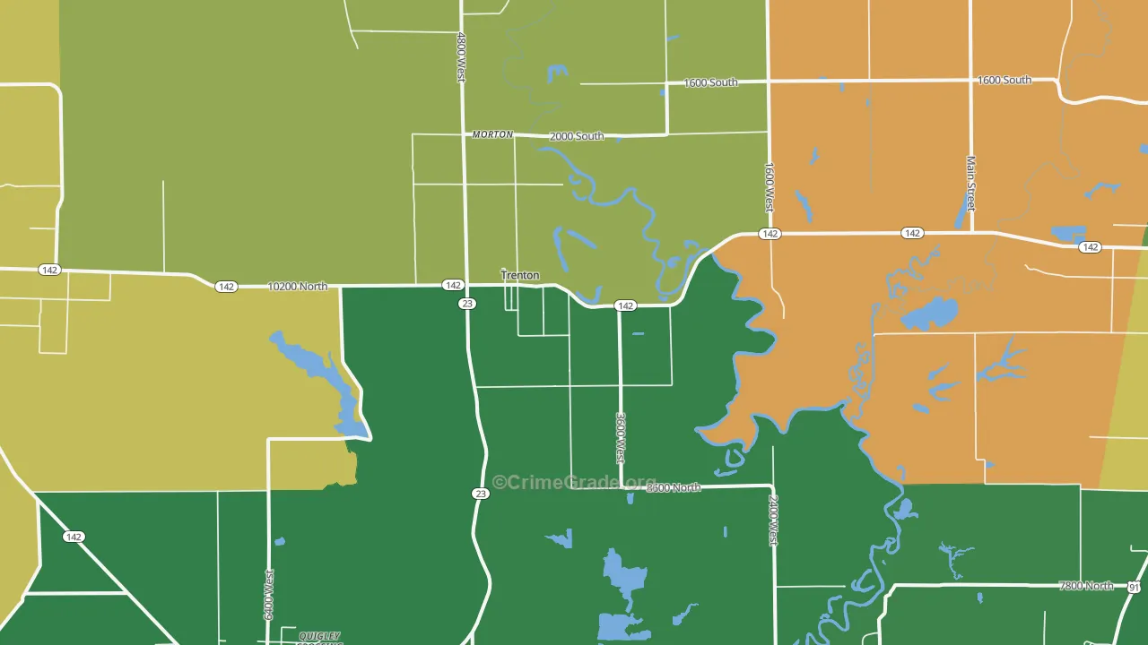 Trenton, UT Map of Arson Rates