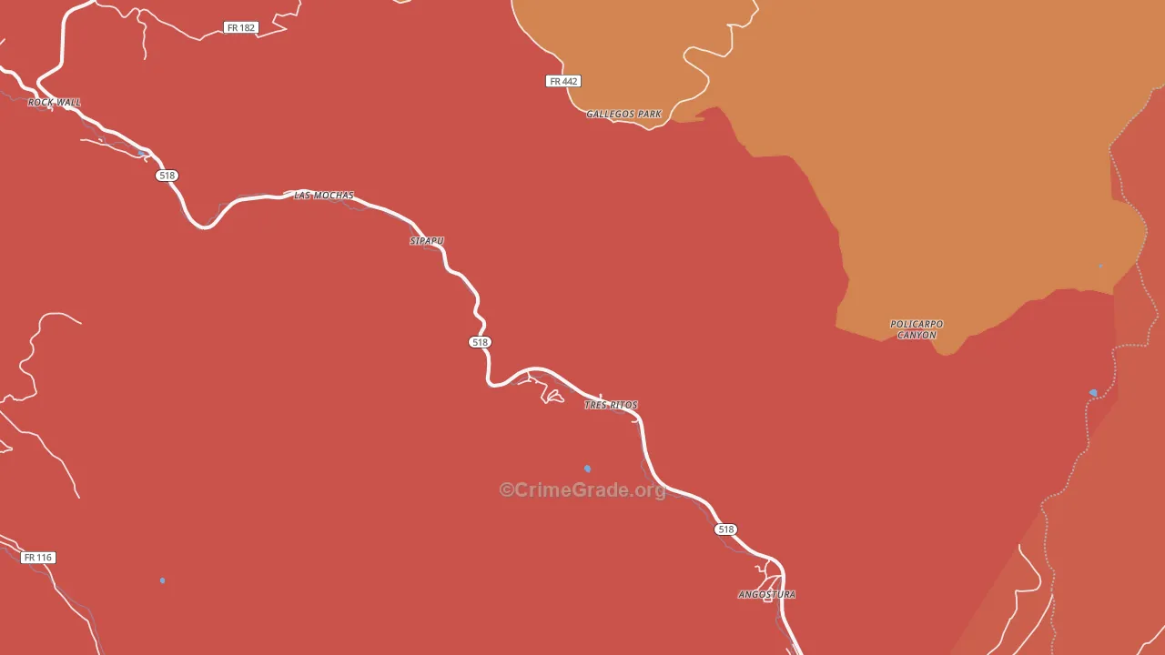 Tres Ritos, NM Map of Arson Rates