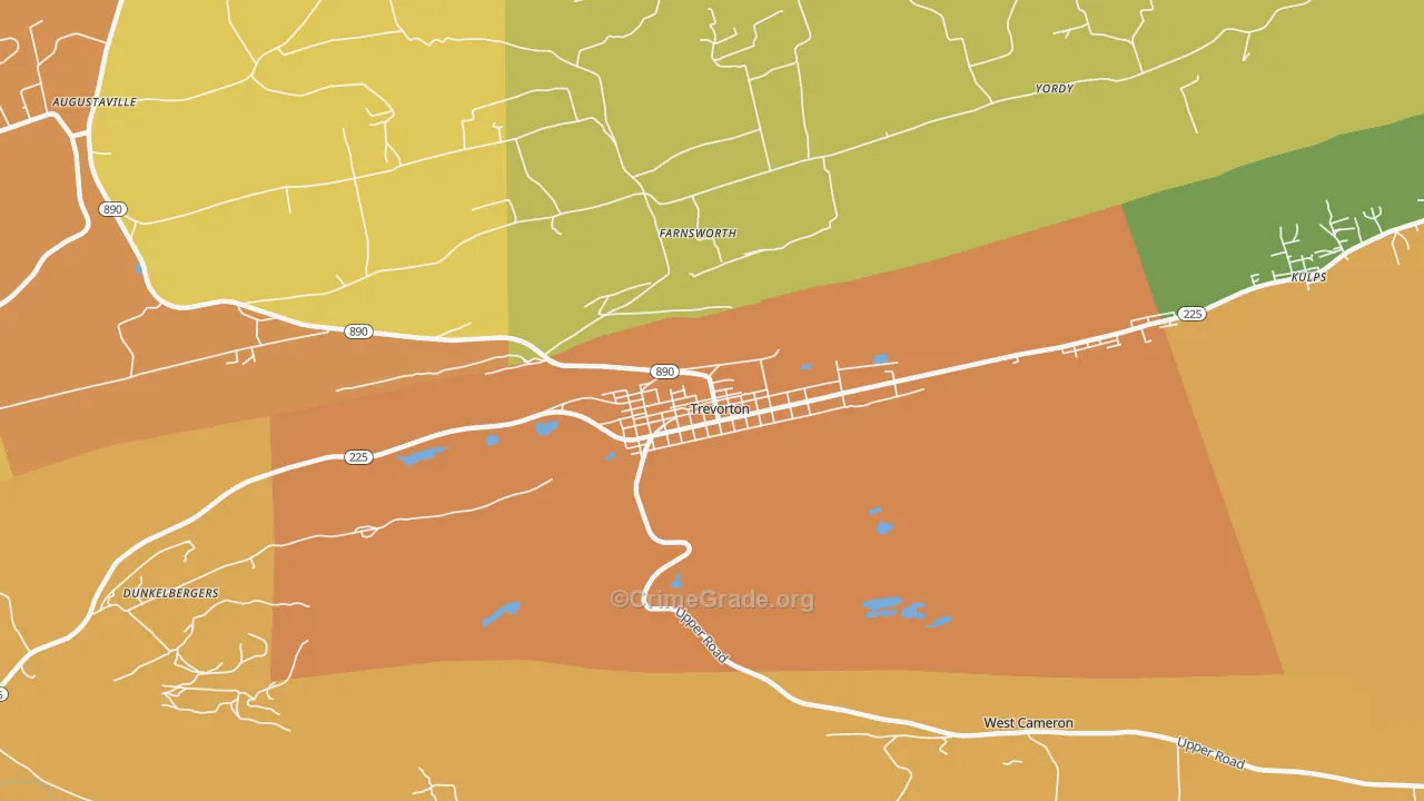 Trevorton, PA Map of Arson Rates