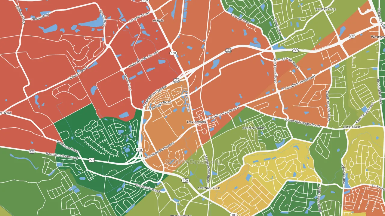 Trexlertown, PA Map of Arson Rates