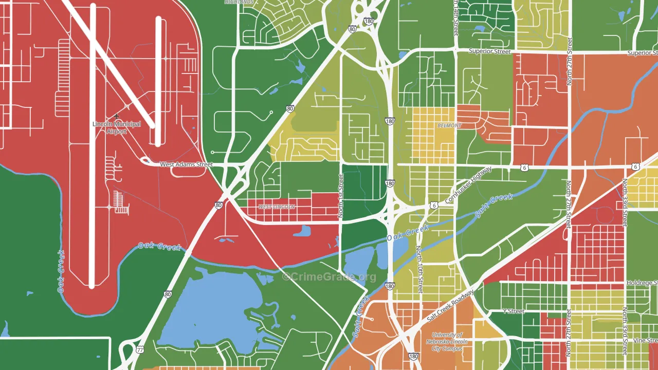 Tri-Court, Lincoln, NE Map of Arson Rates