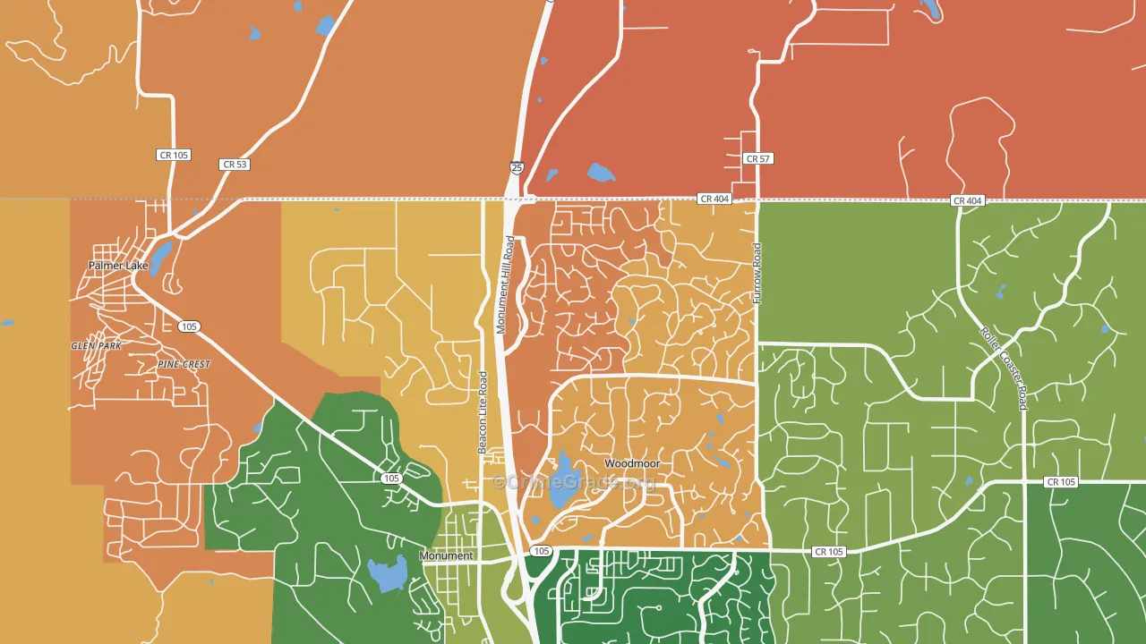 Tri-Lakes, Woodmoor, CO Map of Arson Rates