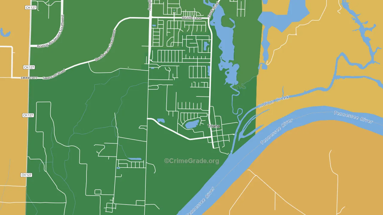 Triana, AL Map of Arson Rates