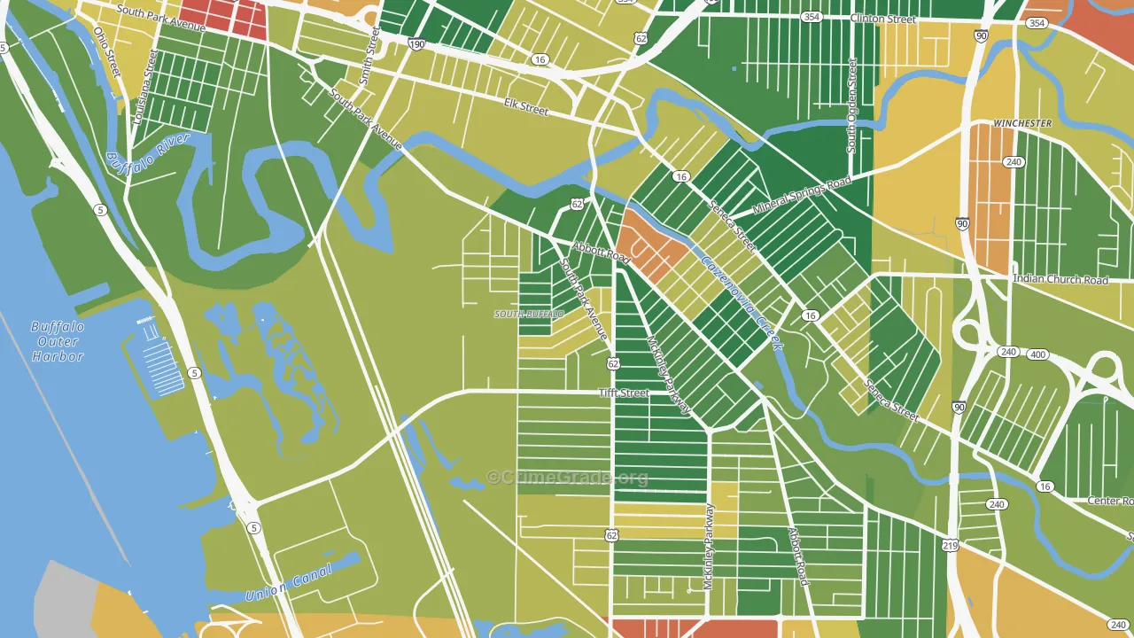 Triangle, Buffalo, NY Map of Arson Rates