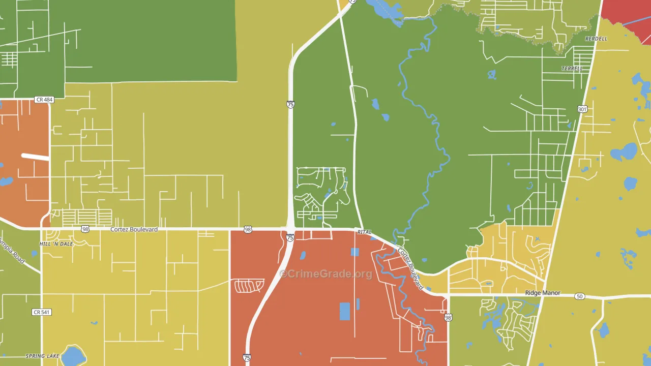 Trilby, FL Map of Arson Rates