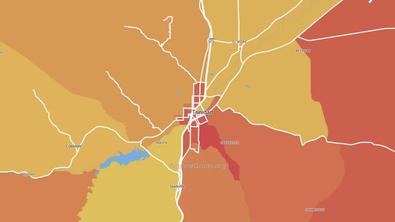 Trinidad, CO Map of Arson Rates