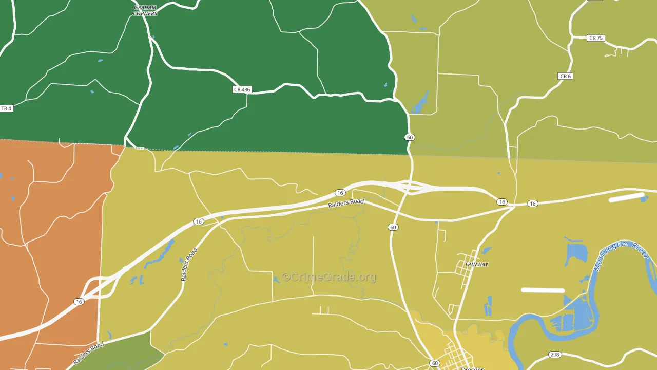 Trinway, OH Map of Arson Rates