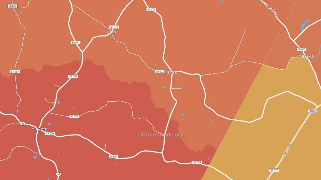 Triplet, VA Map of Arson Rates