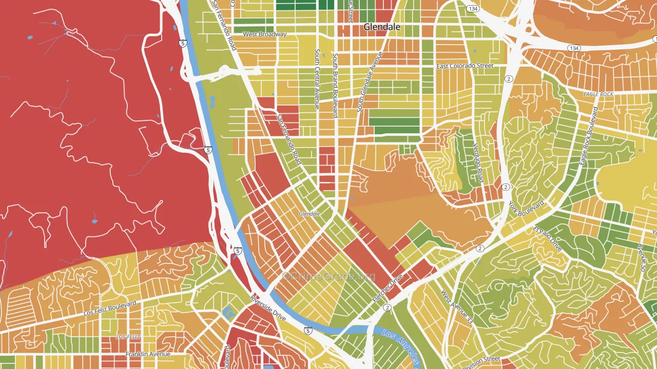 Tropico, Glendale, CA Map of Arson Rates