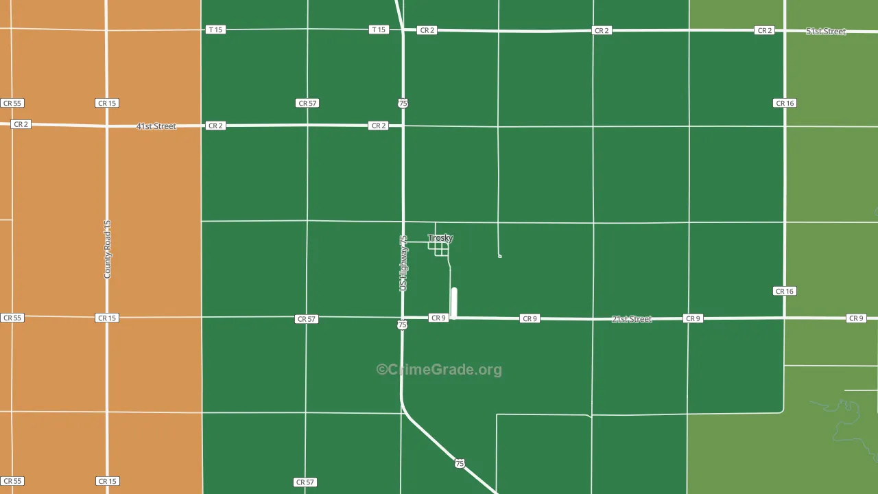 Trosky, MN Map of Arson Rates