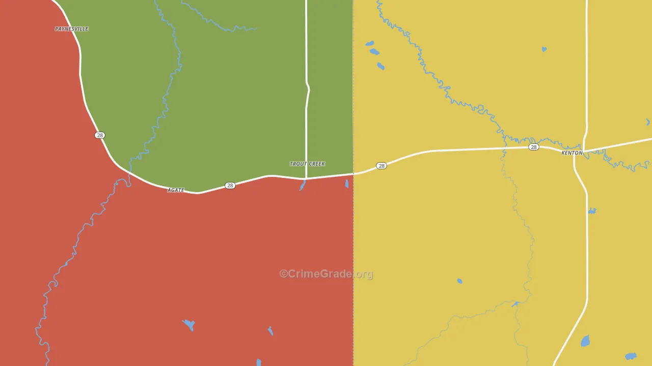 Trout Creek, MI Map of Arson Rates