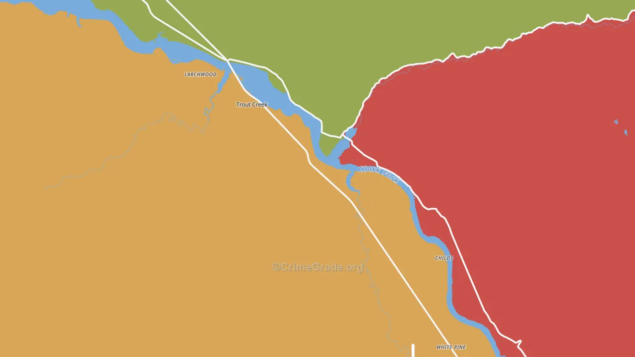 Trout Creek, MT Map of Arson Rates
